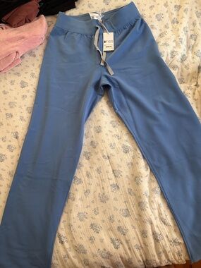Figs Sky Blue Straight-Leg Scrub Pants